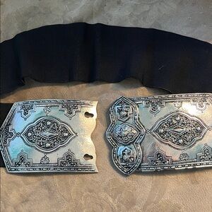 Ornate Statement Silver Belt Buckle Ottoman Style Made in Japan